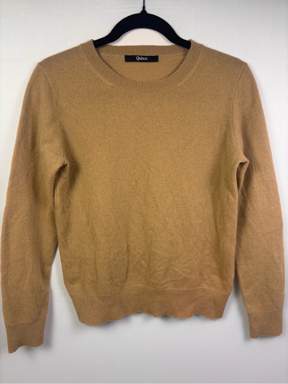 Quince 100% Cashmere Camel Crewneck Sweater Small Quiet Luxury